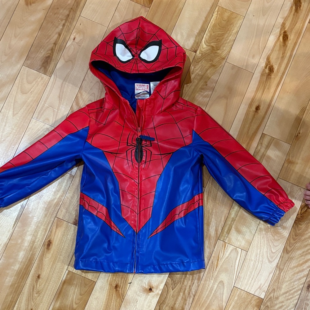 Marvel Spider-Man Kids Rain Jacket - Red and Blue